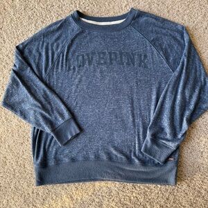 PINK Victoria's Secret — LOVE PINK Heathered Blue Crewneck Sweater